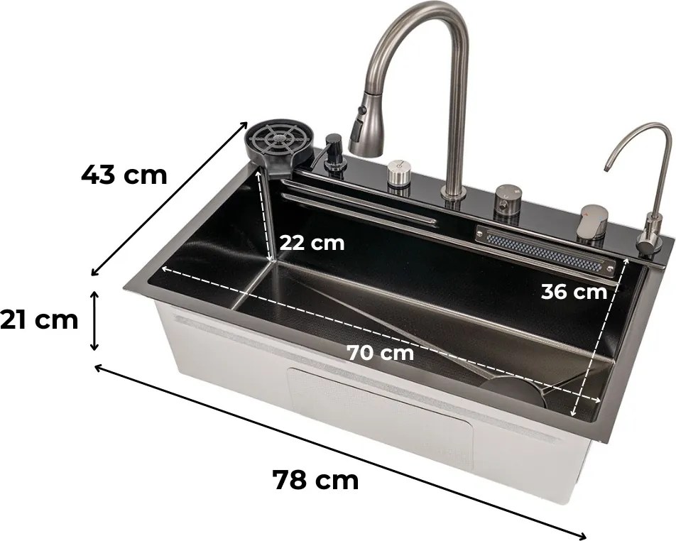 Calandria multifunkciós rozsdamentes mosogató