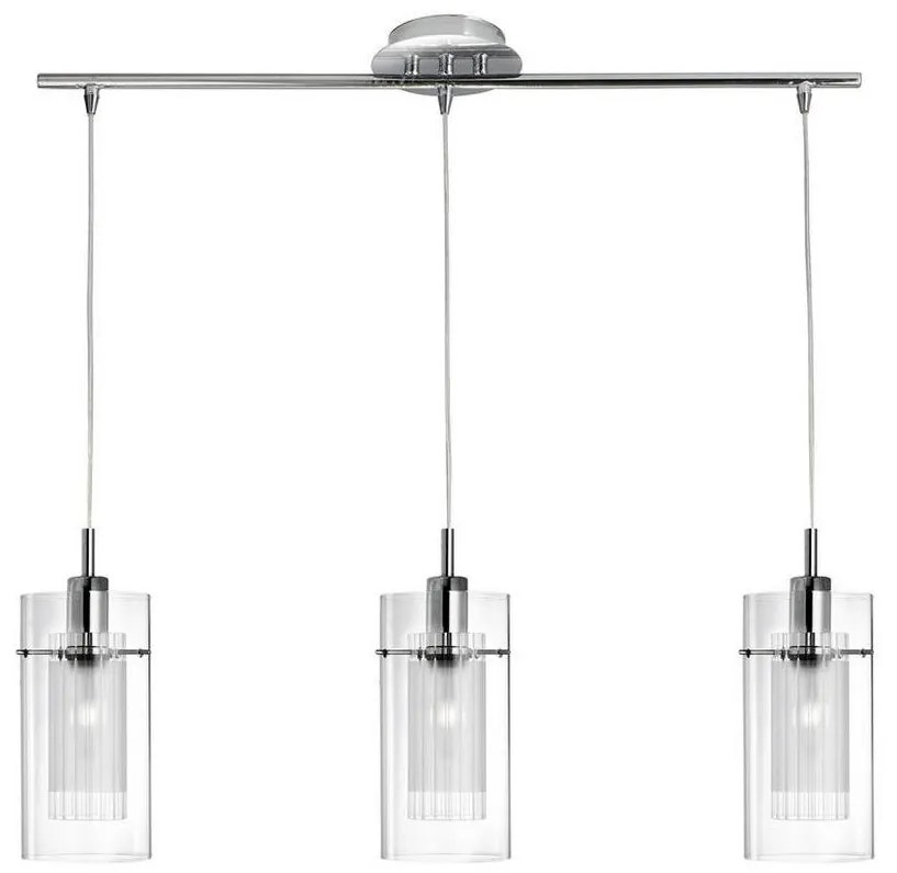 Searchlight 3303-3CC - Csillár zsinóron DUO 3xE14/60W/230V fényes króm