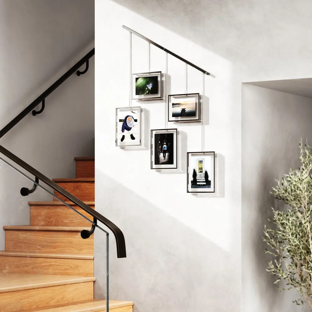 Ezüstszínű fém fali képkeret szett 5 db-os 70x80 cm Exhibit – Umbra