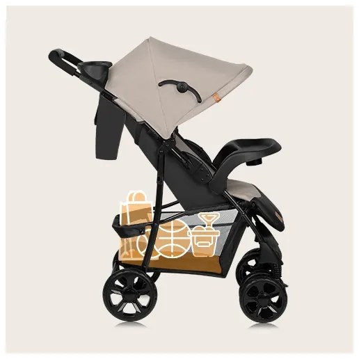 Lionelo - EMMA PLUS sport babakocsi bézs/fekete