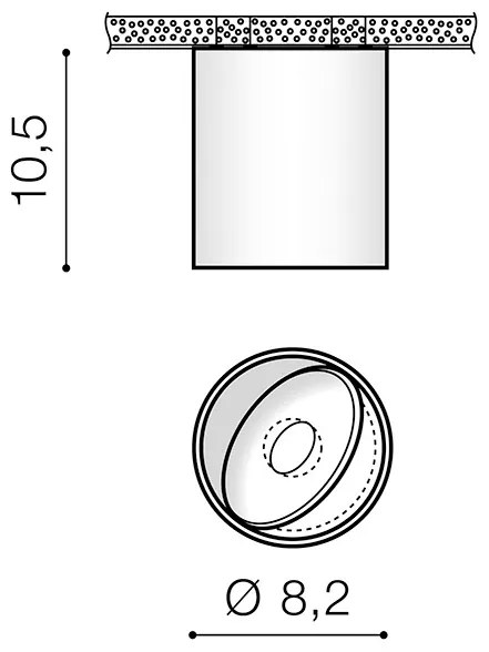 AZZARDO 3468 TUBE Hengeres Mennyezeti Lámpa Fekete LED IP20