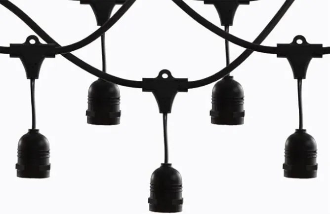 Mulin LED-es kerti lámpa, 5 méter, 10 db E27-es Led izzó tartó