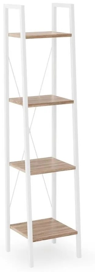 Könyvespolc NARVIK 148x34 cm fehér/tölgy sonoma