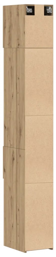 Karcsú Tárolószekrény Kézműves Tölgyfa 30x42.5x225 cm Műgyanta Fa
