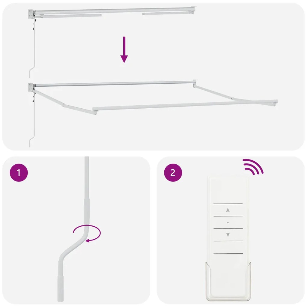 Behúzható napellenző Sárga, szürke és fehér 350 x 250 cm szövet