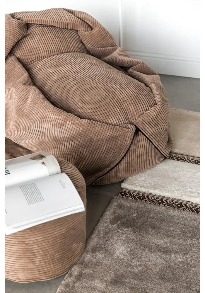 Barna kordbársony gyerek babzsákfotel Cocoon 120 – SLOWDOWN