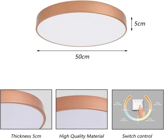 Brilagi - LED mennyezeti lámpa POOL LED/60W/230V 3000/4000/6000K átm. 50 cm bronzszínű