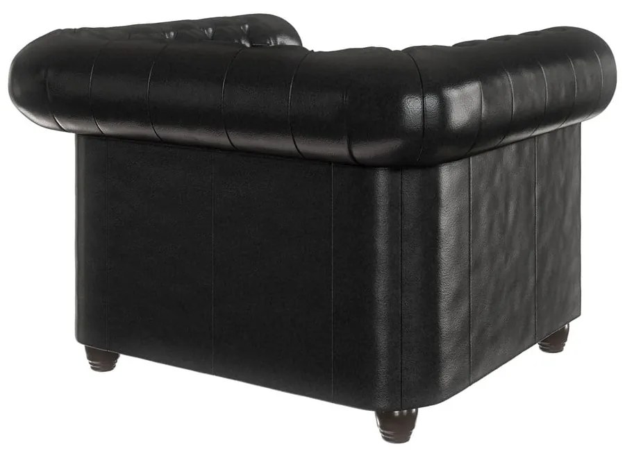 Fekete bőrutánzat fotel York – Ropez