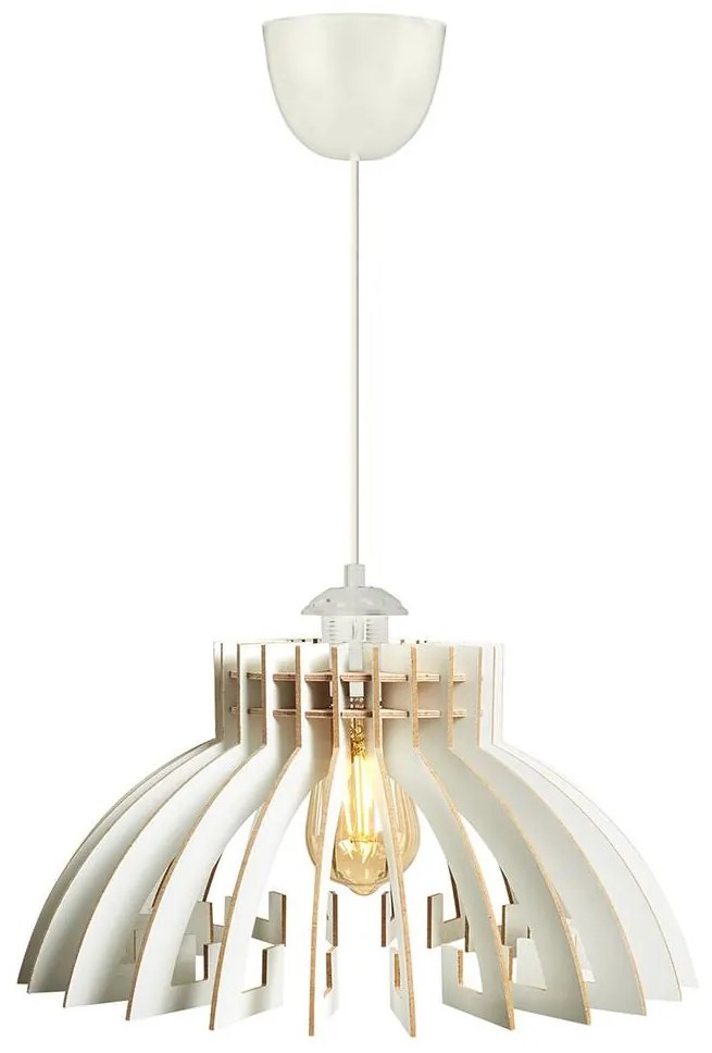 Csillár zsinóron 1xE27/60W/230V fehér átm. 39 cm