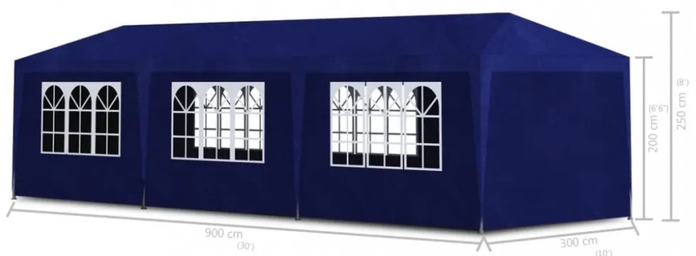 kék partisátor 3 x 9 m