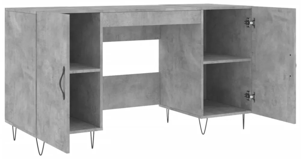 vidaXL betonszürke szerelt fa íróasztal 140 x 50 x 75 cm
