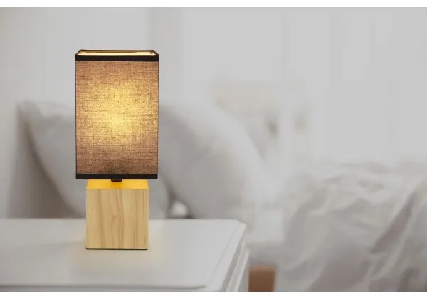 Globo 21628B - Asztali lámpa VALENTINO 1xE27/7W/230V fekete/barna