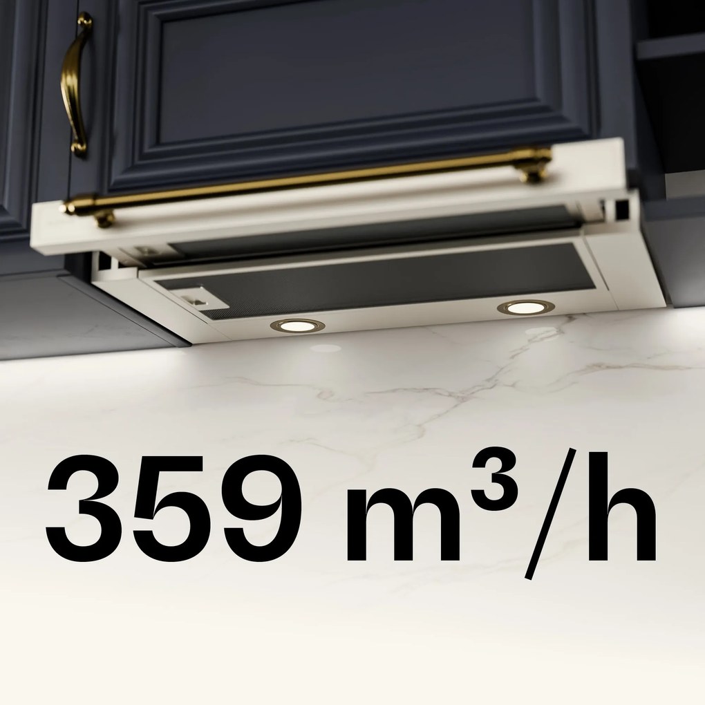 Klarstein Victoria kihúzható páraelszívó, elegáns, retro ihletésű, időtlen, EEC A++ 358,54 m³/h 60 cm