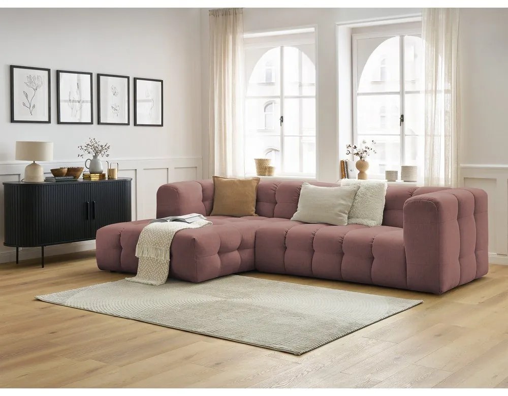 Világos rózsaszín sarokkanapé Cloud – Bobochic Paris