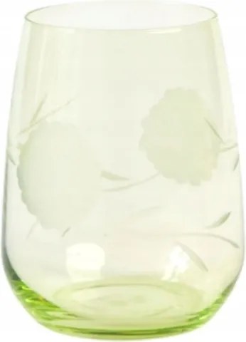 6 x Vízi pohár zöld hortenzia mintával