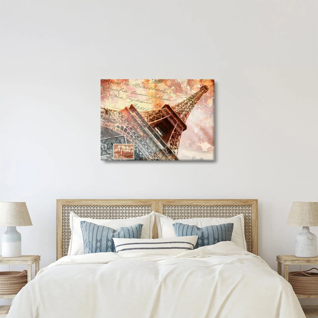 Kép - Eiffel-torony vintage stílusban (70x50 cm)