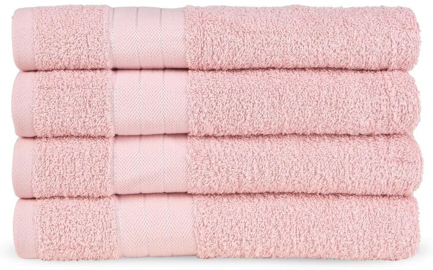 Rózsaszín frottír pamut törölköző szett 4 db-os 50x100 cm – Good Morning