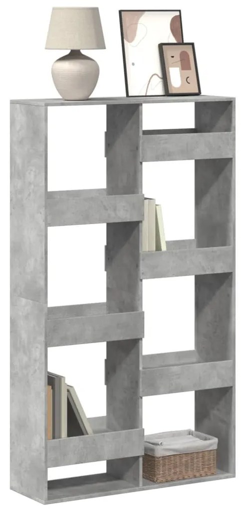 betonszürke szerelt fa könyvespolc 100 x 33 x 175 cm