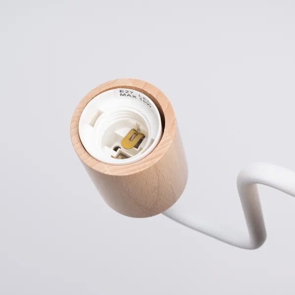 Sollux SL.1664 - Fali lámpa TIMBO 1xE27/15W/230V fehér/bézs/bükkfa