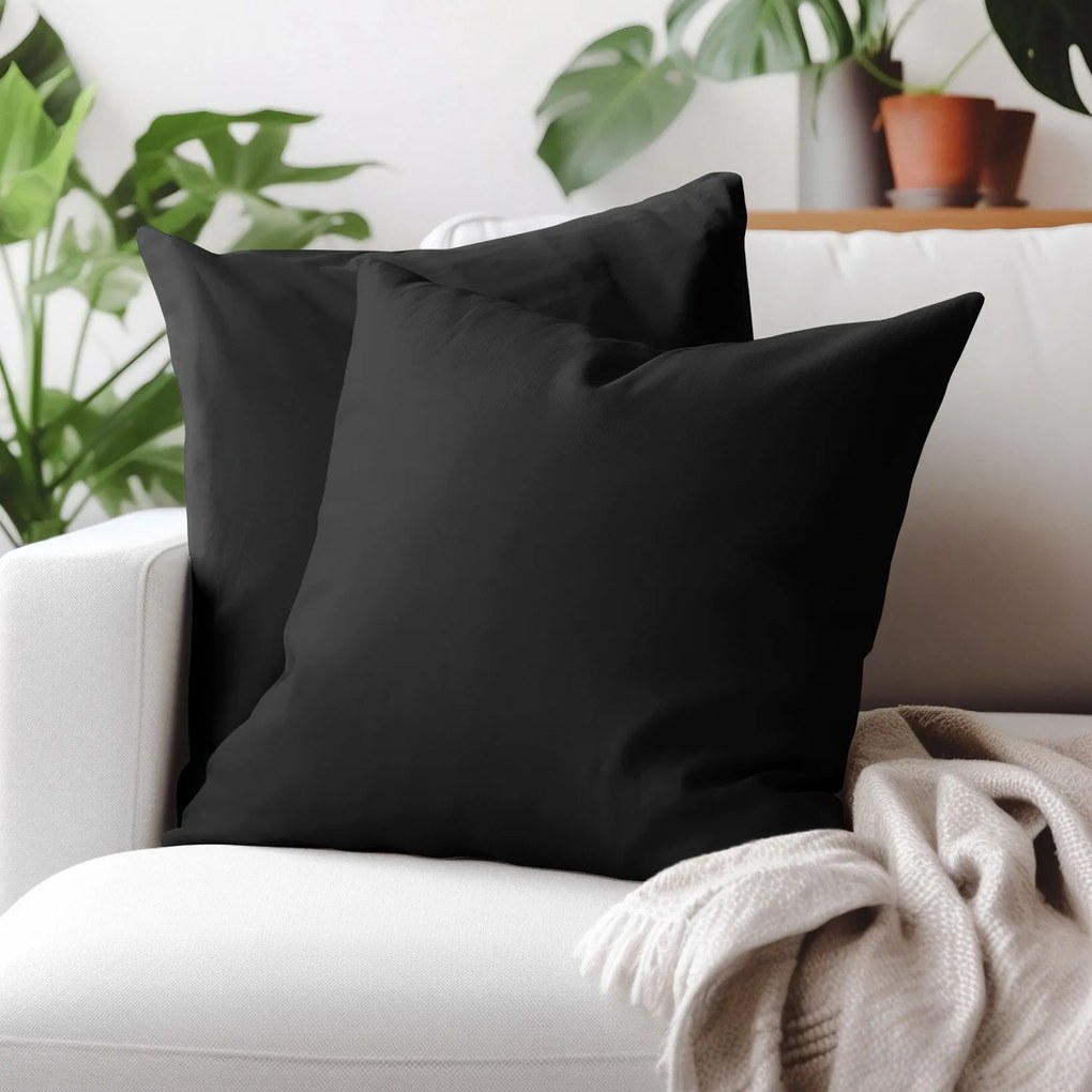Goldea pamut párnahuzat - fekete 45 x 45 cm
