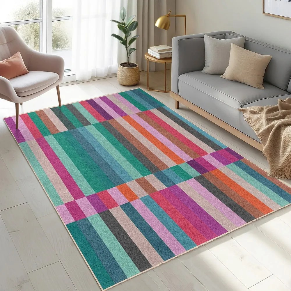 Türkiz mosható szőnyeg 80x150 cm Acid Rain – Mila Home