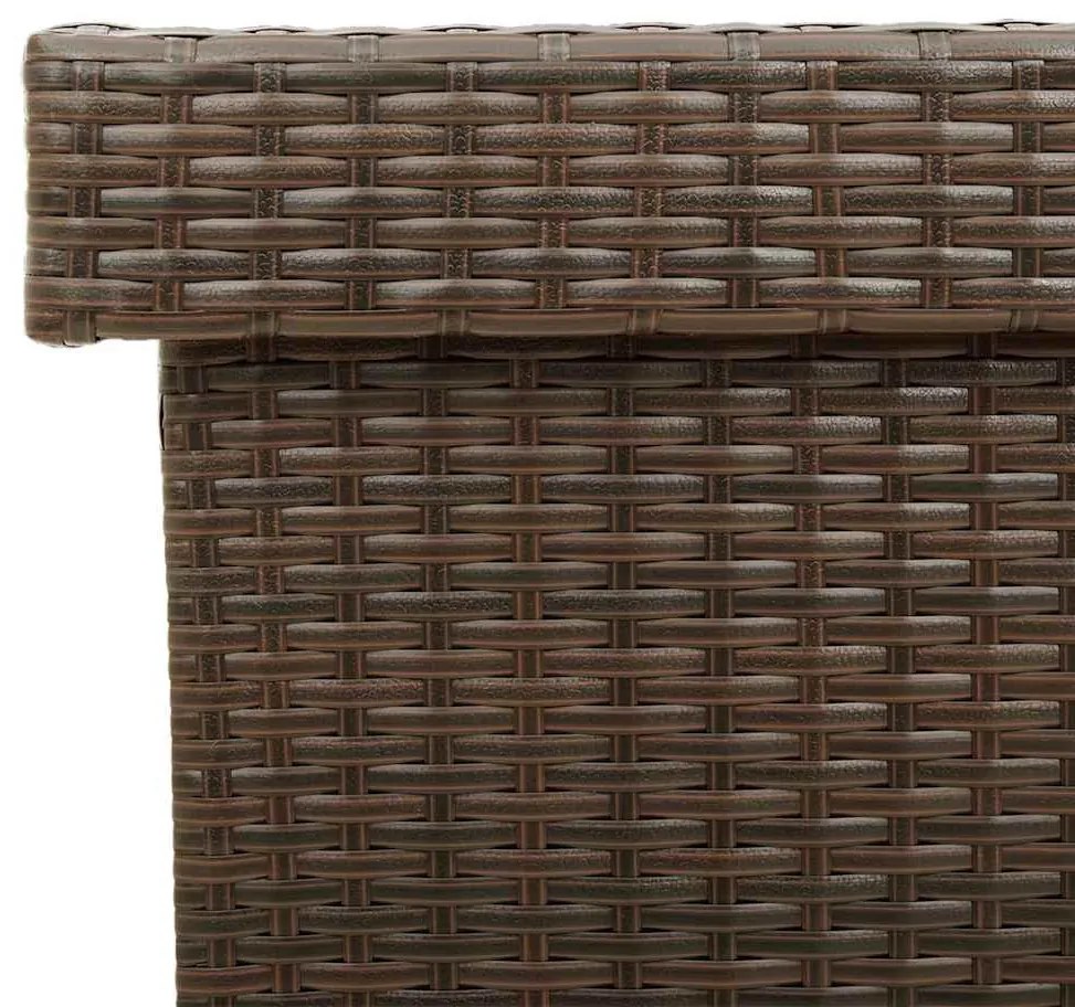 barna polyrattan kerti tárolóláda kerekekkel 160x55x75 cm