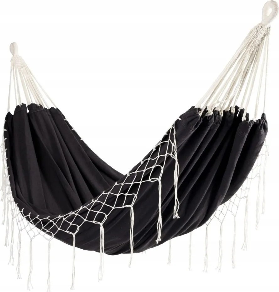 Kétszemélyes kerti függőágy hintaágy napozóágy 200x150cm boho grafit Bau