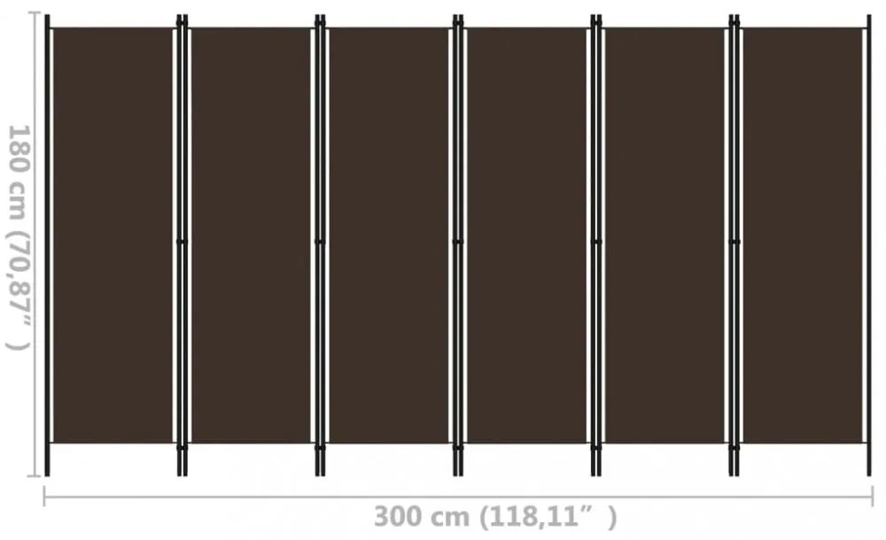 barna 6 paneles paraván 300 x 180 cm