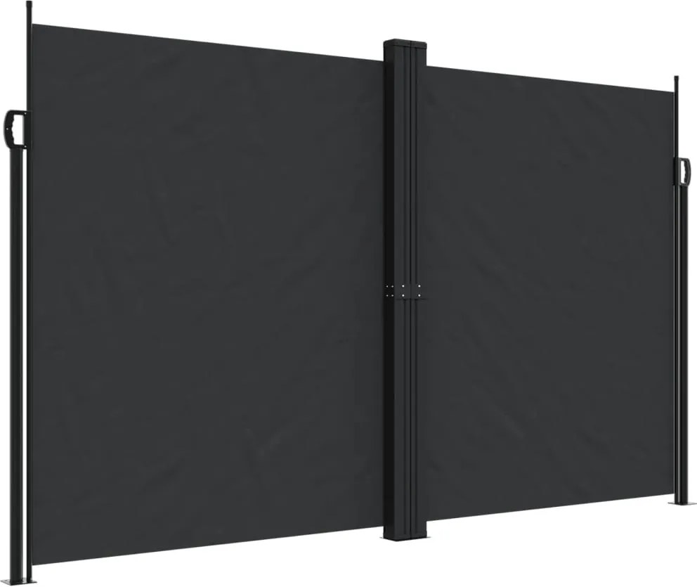 vidaXL fekete behúzható oldalsó napellenző 200 x 600 cm