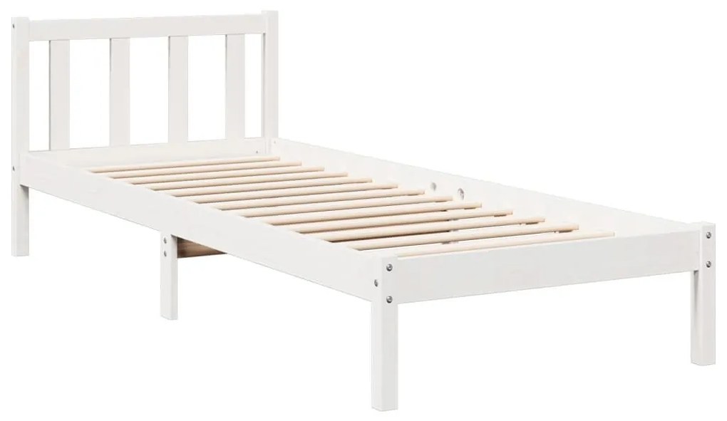 fehér tömör fenyő extra hosszú ágykeret matrac nélkül 90x210 cm