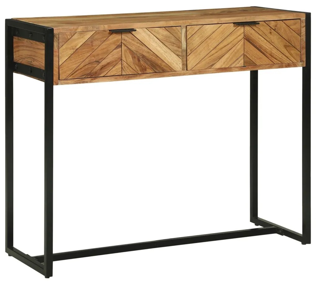 Konzol Asztal 90x35x75 cm Szilárd Fa Akác