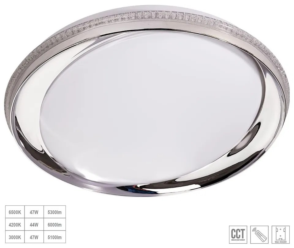 PREZENT 71335 VALLI Ufo Lámpa Fehér, Króm, Átlátszó LED IP20
