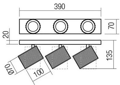 Redo 01-3406 - DELPHI 3xGU10/7W/230V fekete spotlámpa