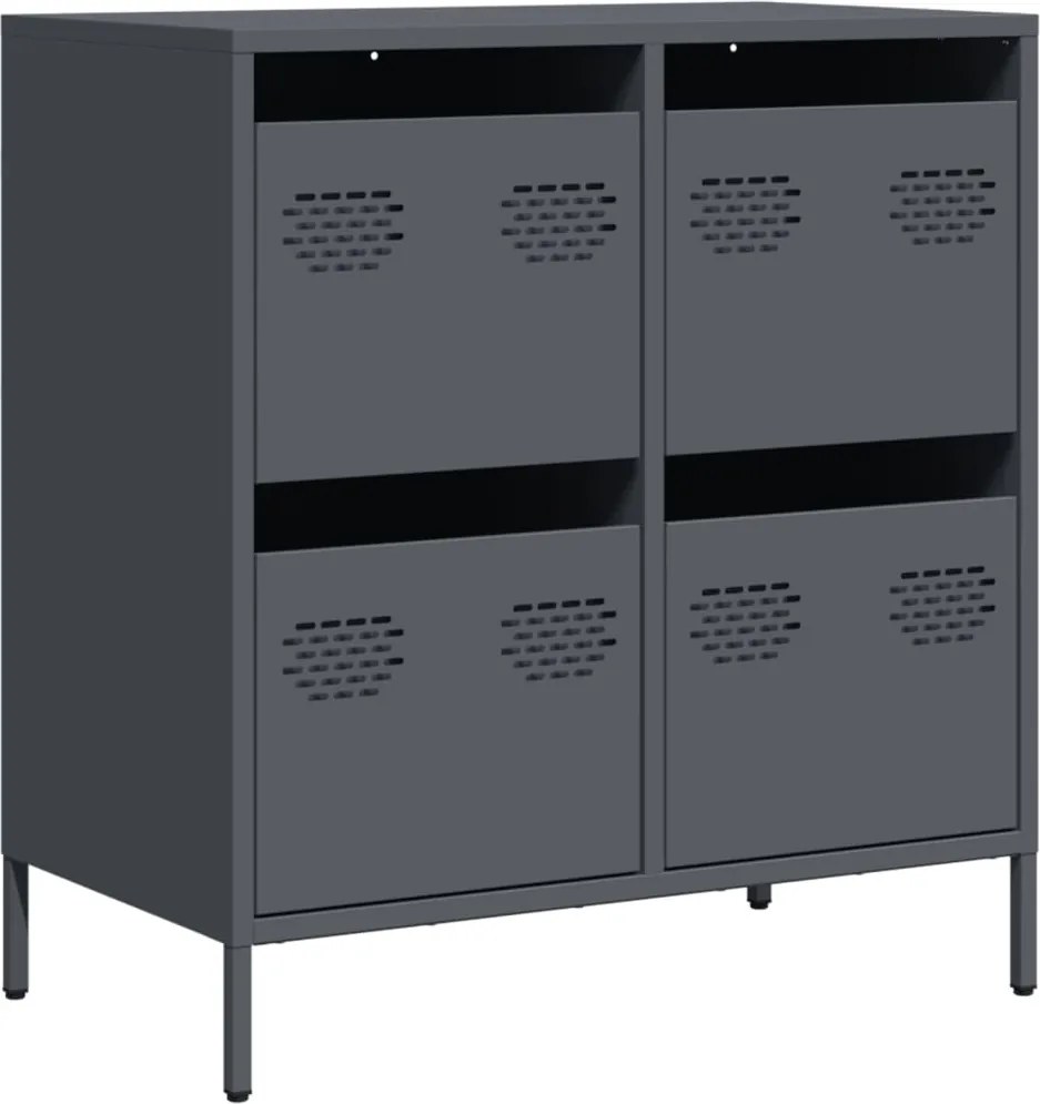 vidaXL antracit hidegen hengerelt acél tálalószekrény 68x39x73,5 cm