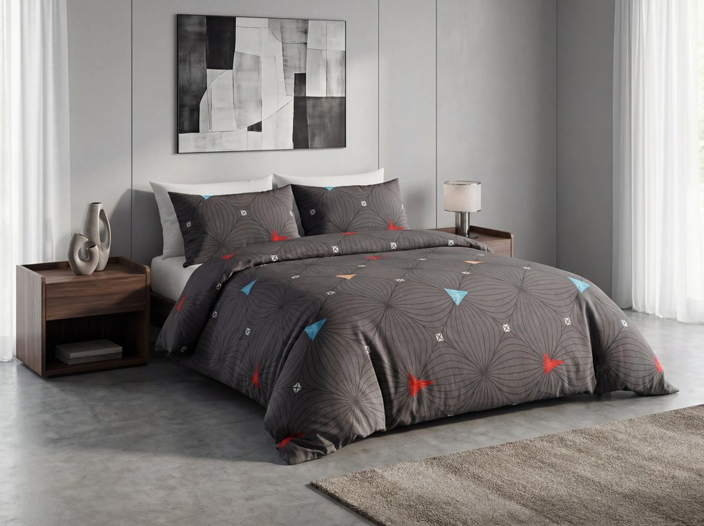 Mikroszálas ágyneműhuzat ORBITA sötétszürke Ágyneműhuzat mérete: 2 db 70 x 80 cm | 160 x 200 cm