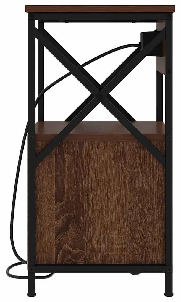Éjjeliszekrény 2 pcs barna tölgy 40 x 31 x 60 cm Faanyag