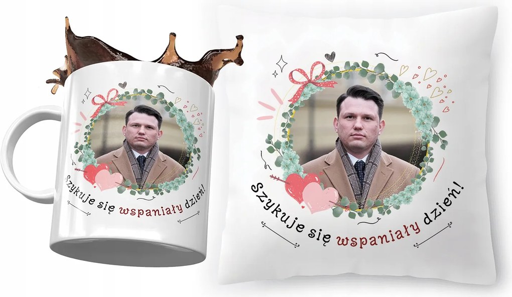Sławomir Mentzen párna bögre szett Ajándék fényképes nyomtatással
