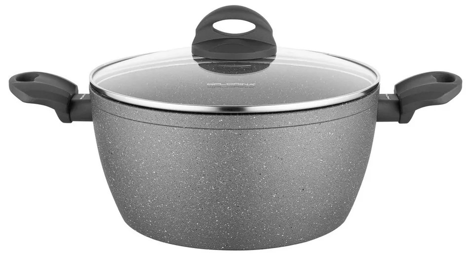 Florina Lava Stone MG edény fedővel , 24 cm, 4 l, szürke, 24 cm átmérőjű
