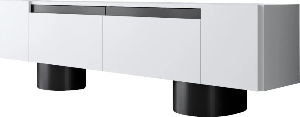 Bohem TV-állvány, fehér-fekete, 180 cm