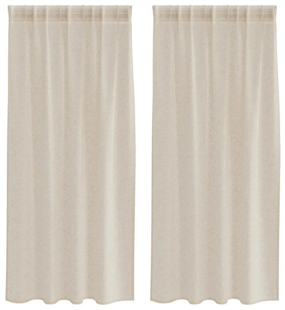 Függönyök függönyökkel 2 pcs Homok Poliészter