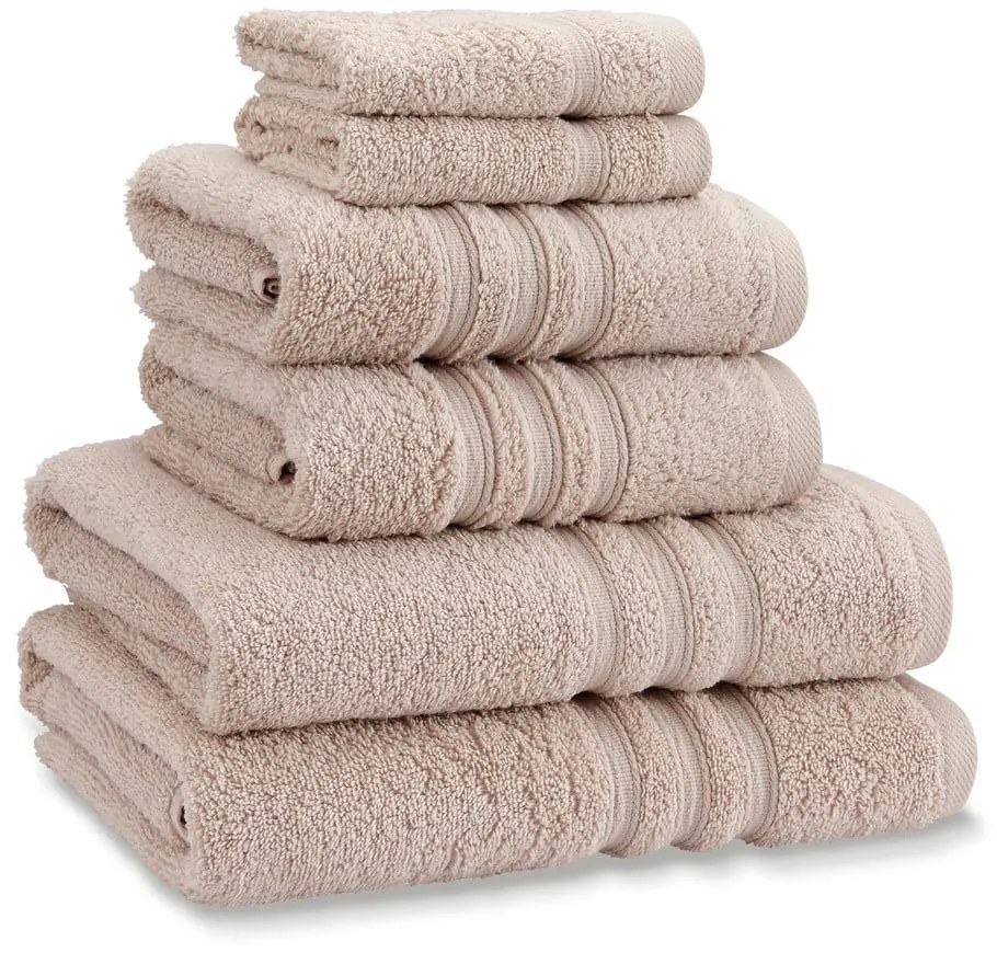 Bézs frottír pamut törölköző és fürdőlepedő készlet 6 db-os Zero Twist – Catherine Lansfield