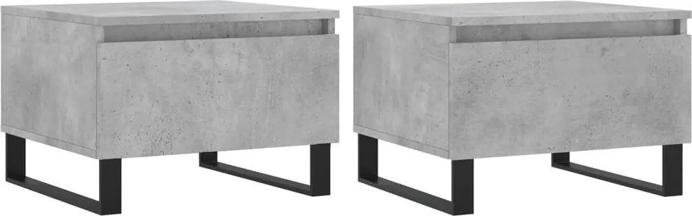 vidaXL 2 db betonszürke szerelt fa dohányzóasztal 50 x 46 x 35 cm
