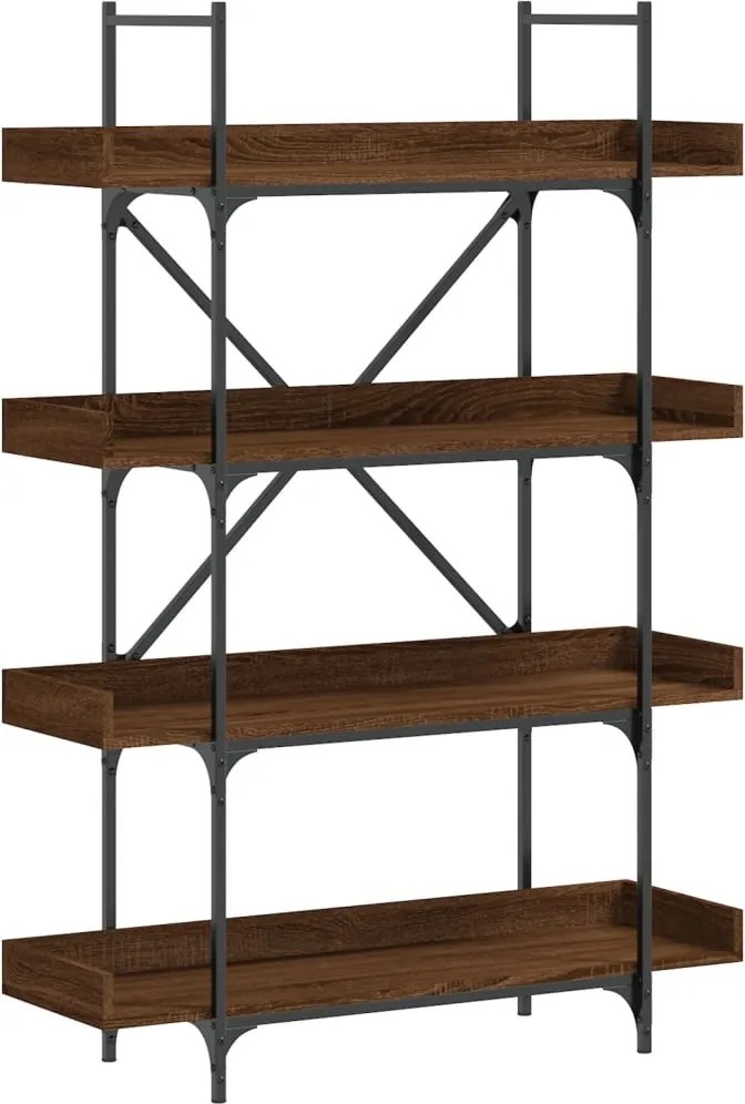 vidaXL 4-szintes barna tölgy szerelt fa könyvespolc 100x33x145,5 cm