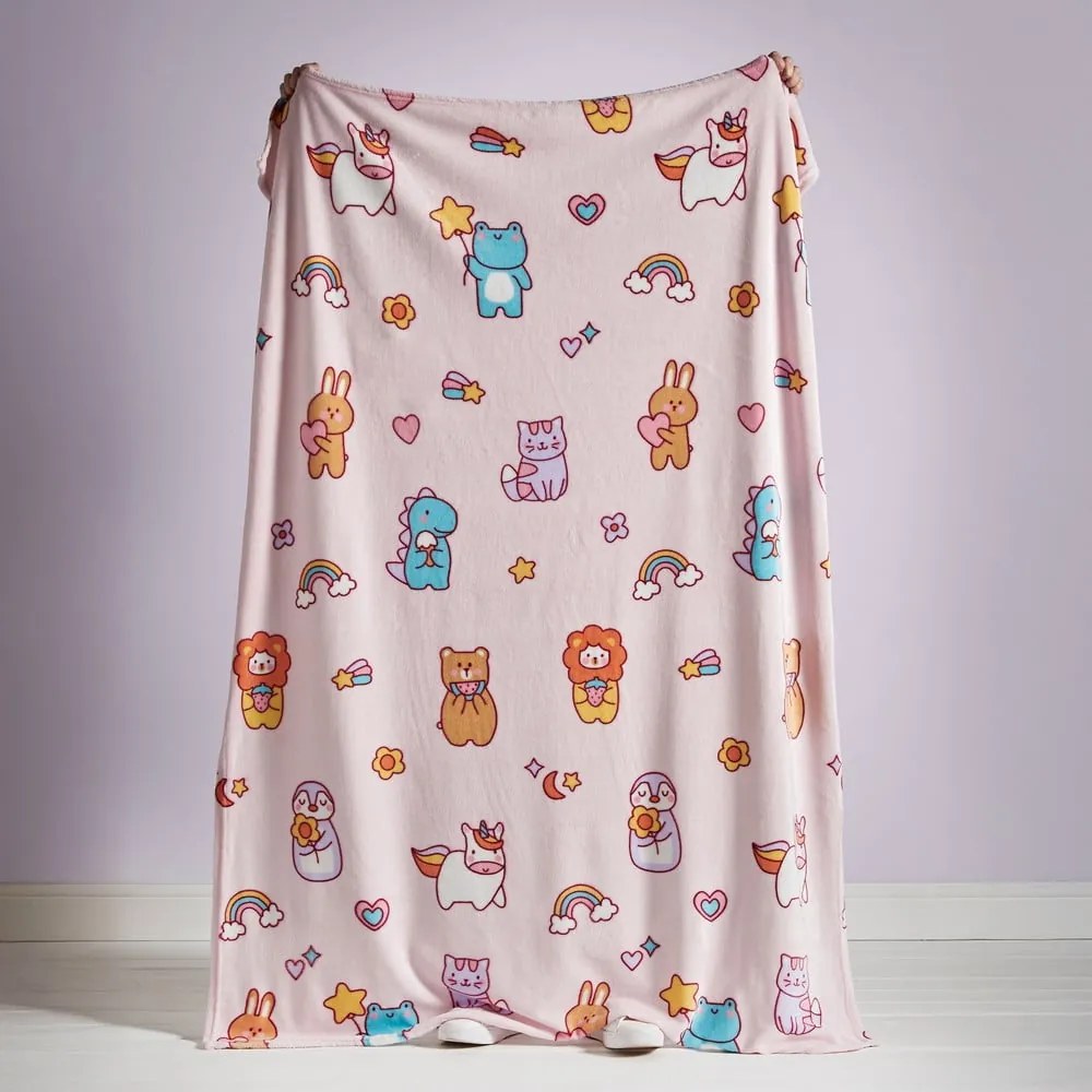 Rózsaszín fleece gyerek takaró 130x170 cm Forever Together – Catherine Lansfield