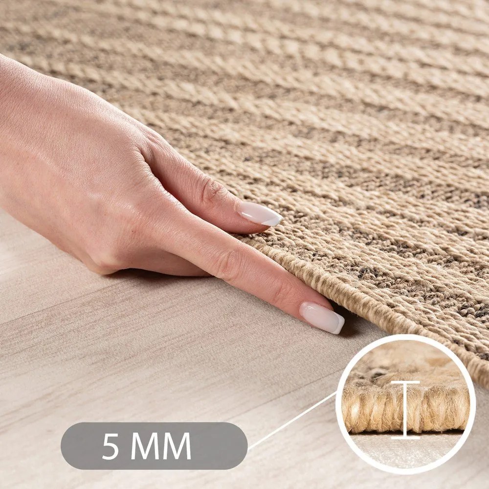 Barna kerek kültéri-beltéri szőnyeg ø 160 cm Timber 1403 – Ayyildiz Carpets