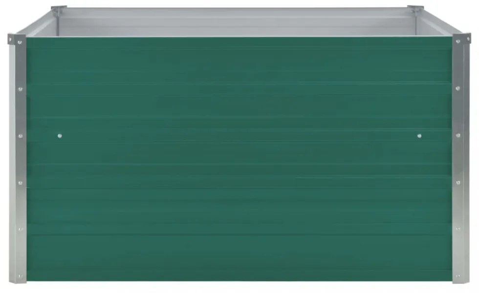 zöld horganyzott acél kerti magaságyás 100 x 100 x 45 cm