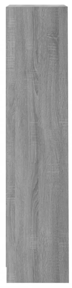 3 szintes szürke sonoma szerelt fa könyvszekrény 40x24x109 cm