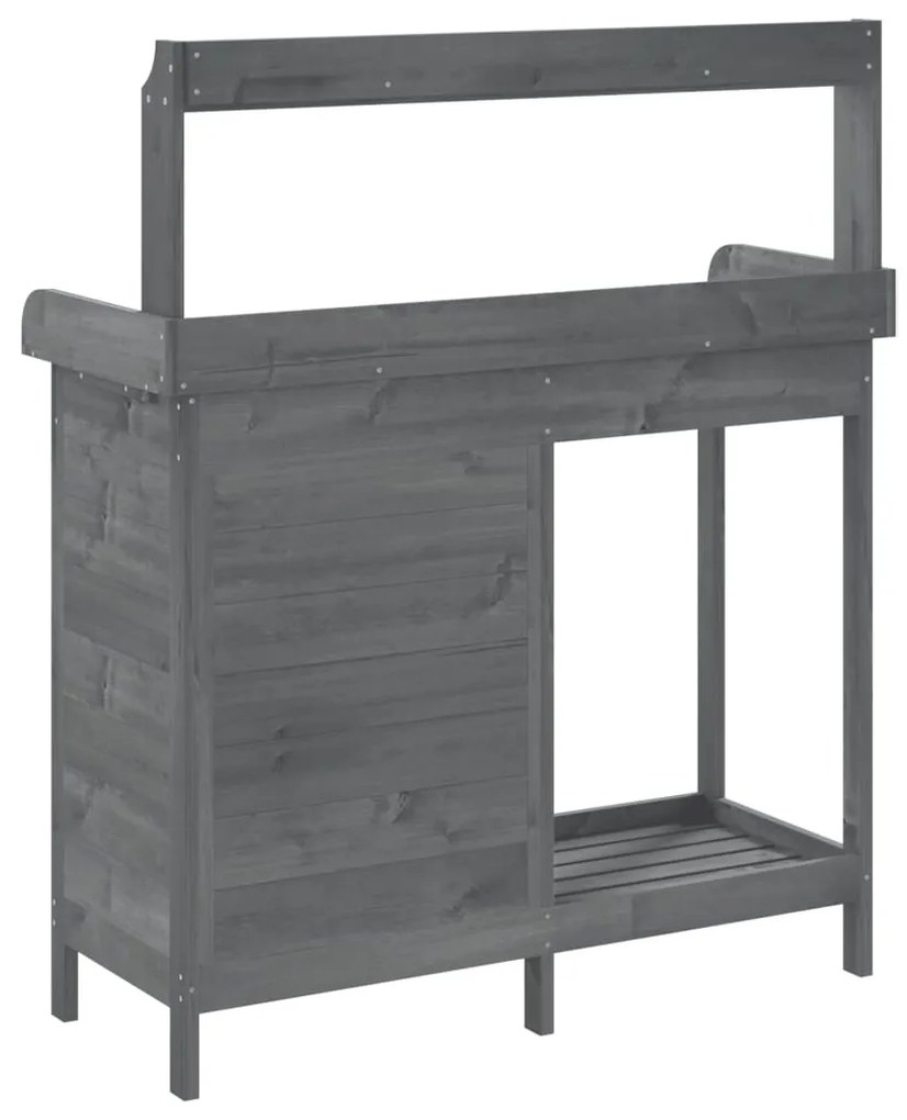 szürke tömör fenyőfa ültetőasztal szekrénnyel 110,5x45x124,5 cm