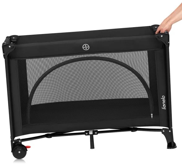 Lionelo - Utazóágy LAURA fekete karbon