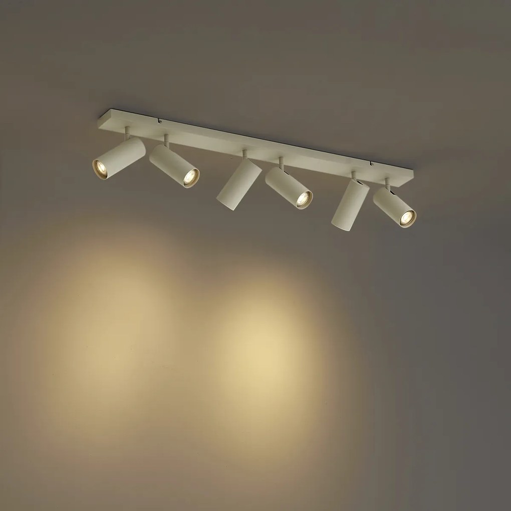 Modern, állítható, bézs színű, 100 cm-es, 6 ágú mennyezeti lámpa - Renna